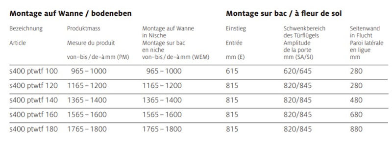 Koralle S400 Schiebetür 3-teilig