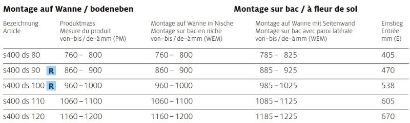 Koralle S400 Schiebetür 3-teilig