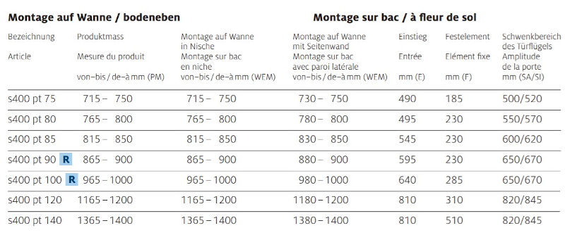 Koralle S400 Schiebetür 3-teilig