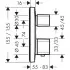 Hansgrohe Ecostat E Thermostat Unterputz für 2 Verbraucher, Masszeichnung