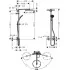 Hansgrohe Raindance S 300 1jet Showerpipe mit Ecostat Comfort Thermostat, Masszeichnung