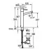 KWC Ono Waschtisch Einhebelmischer A155 mit erhöhtem Armaturenkörper Skizze
