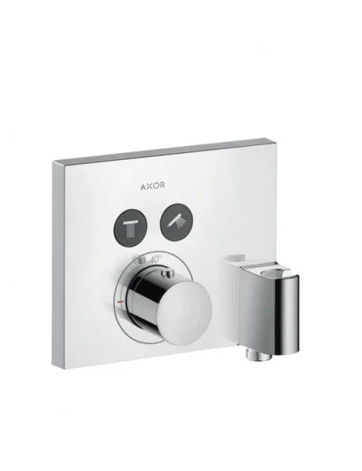 ShowerSolutions Thermostat Unterputz für 2 Verbraucher mit Wandanschluss und Brausenhalter