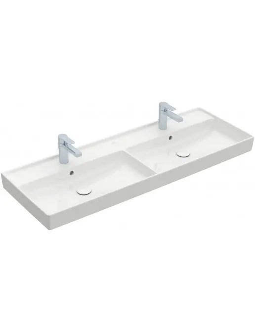 Villeroy & Boch Collaro Schrank-Doppelwaschtisch 1300 x 470 mm, mit Überlauf