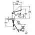 KWC VITA PRO Waschtisch Einhebelmischer A150 langer Bedienhebel, Skizze