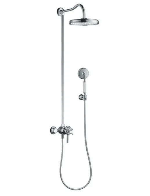 Montreux Showerpipe mit Thermostat und Kopfbrause, Kreuzgriff