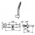 KWC VITA PRO Wannen Thermostat Mischer AD 153, A 190, Skizze