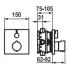 KWC ShowerCulture Fertigmontageset Wannenmischer Thermostat Unterputz, Skizze