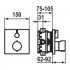 KWC ZOE Fertigmontageset Duschmischer Thermostat, Unterputz, Skizze