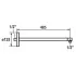 KWC Brausenarm ½ Zoll, Ausladung: 485 mm Rosette rund chrom, Skizze