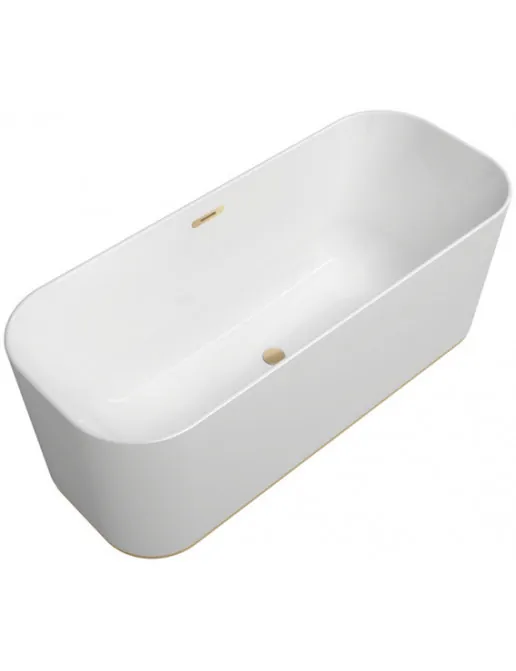 Villeroy & Boch Finion Freistehende Oval-Badewanne, Champagne mit Beleuchtung