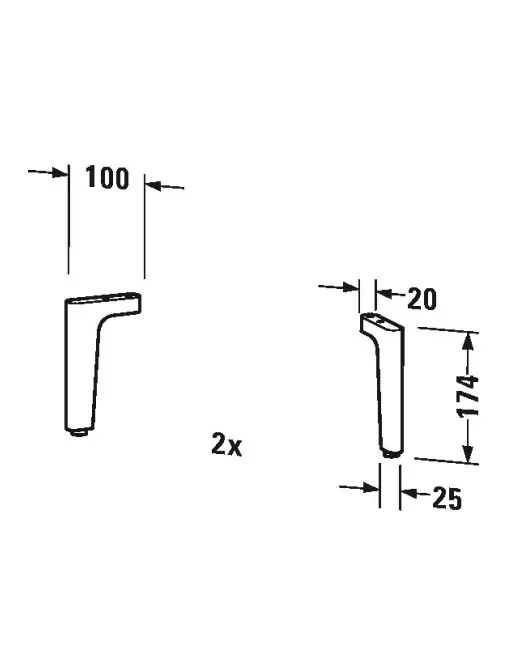 Duravit Happy D.2 Sockelfüsse