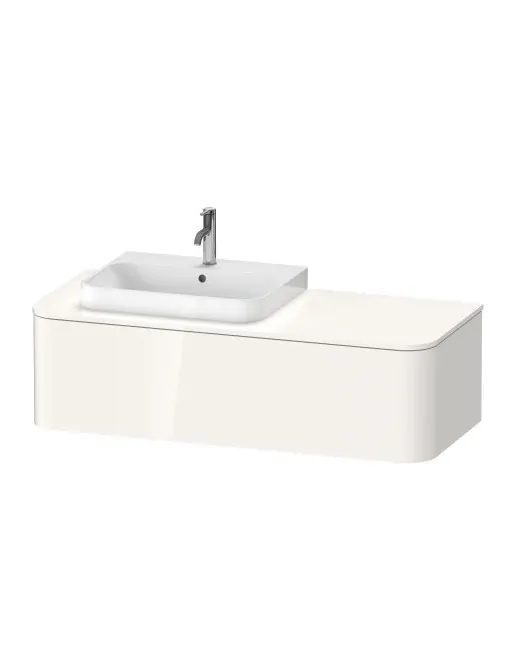 Duravit Happy D.2 Plus Waschtischunterbau, Weiss Hochglanz, links