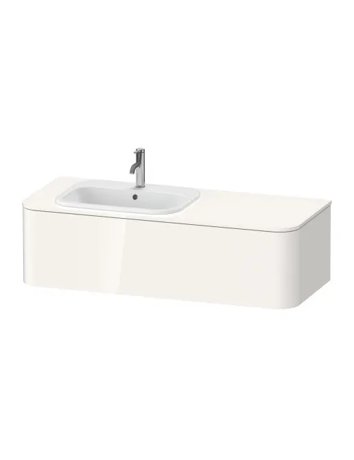 Duravit Happy D.2 Plus Waschtischunterbau, Weiss Hochglanz, links