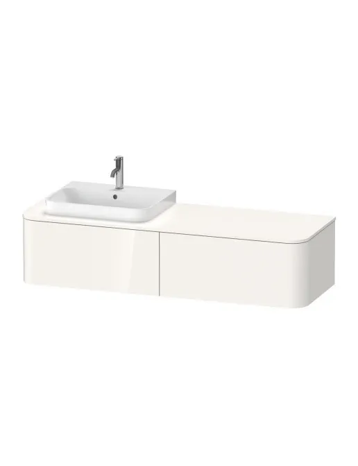 Duravit Happy D.2 Plus Waschtischunterbau, Weiss Hochglanz, links