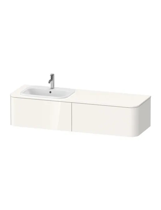 Duravit Happy D.2 Plus Waschtischunterbau, Weiss Hochglanz, links