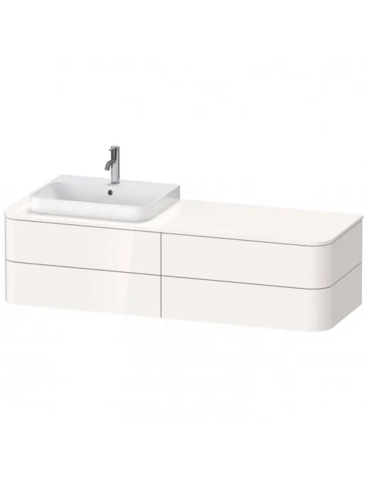 Duravit Happy D.2 Plus Waschtischunterbau, Weiss Hochglanz, links