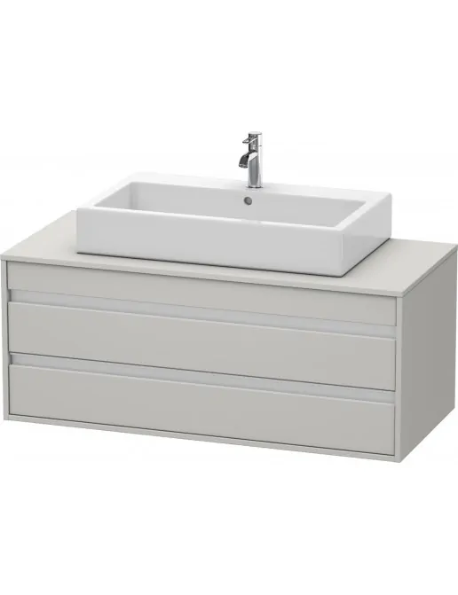 Duravit Ketho Waschtischunterbau 2 Auszüge für Aufsatzbecken, 1200 x 550 mm, Betongrau