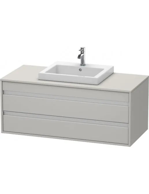 Duravit Ketho Waschtischunterbau 2 Auszüge für Einbauwaschtisch, 1200 x 550 mm, Betongrau