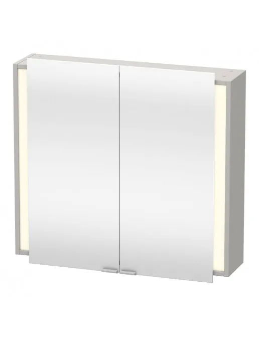 Duravit Ketho LED-Spiegelschrank 2-türig, 800 x 180 mm, Betongrau