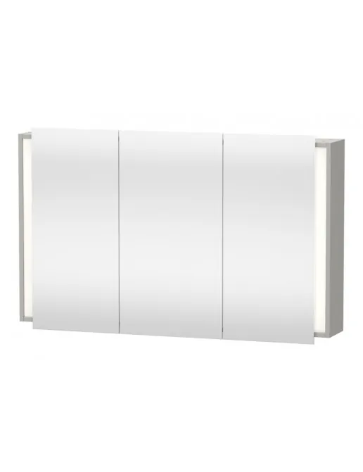 Duravit Ketho LED-Spiegelschrank 3-türig, 1200 x 180 mm, Betongrau