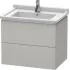 Duravit L-Cube Waschtischunterbau mit 2 Auszüge, Breite: 670 mm, Betongrau