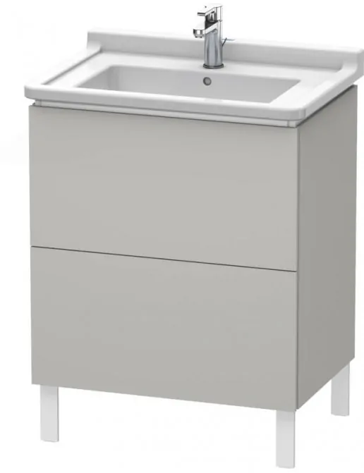 Duravit L-Cube Waschtischunterbau mit 2 Auszüge stehend, 670 x 469mm, Betongrau