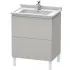 Duravit L-Cube Waschtischunterbau mit 2 Auszüge stehend, 670 x 469mm, Betongrau