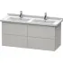 Duravit L-Cube Waschtischunterbau 4 Auszüge, B: 1220mm, Betongrau