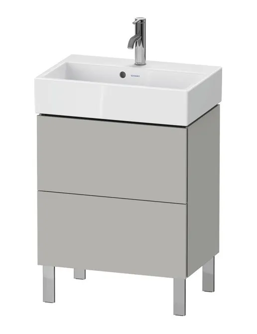 Duravit L-Cube Waschtischunterbau Compact stehend, 2 Auszüge, B: 584 mm, Betongrau