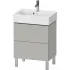 Duravit L-Cube Waschtischunterbau Compact stehend, 2 Auszüge, B: 584 mm, Betongrau