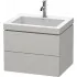 Duravit L-Cube Waschtischunterbau mit Vero Air Möbelwaschtisch, 2 Auszüge, B: 600 mm, Betongrau