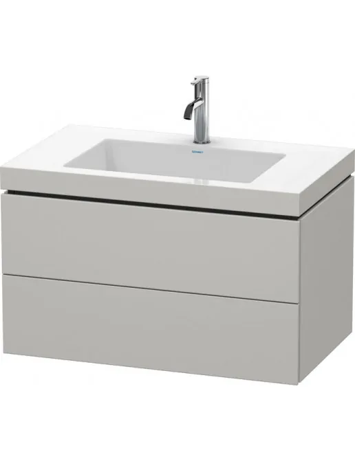 Duravit L-Cube Waschtischunterbau mit Vero Air Möbelwaschtisch, 2 Auszüge, B: 800 mm, Betongrau