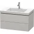 Duravit L-Cube Waschtischunterbau mit Vero Air Möbelwaschtisch, 2 Auszüge, B: 800 mm, Betongrau