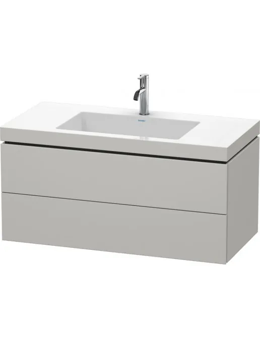 Duravit L-Cube Waschtischunterbau mit Vero Air Möbelwaschtisch, 2 Auszüge, B: 1000 mm, Betongrau