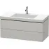 Duravit L-Cube Waschtischunterbau mit Vero Air Möbelwaschtisch, 2 Auszüge, B: 1000 mm, Betongrau