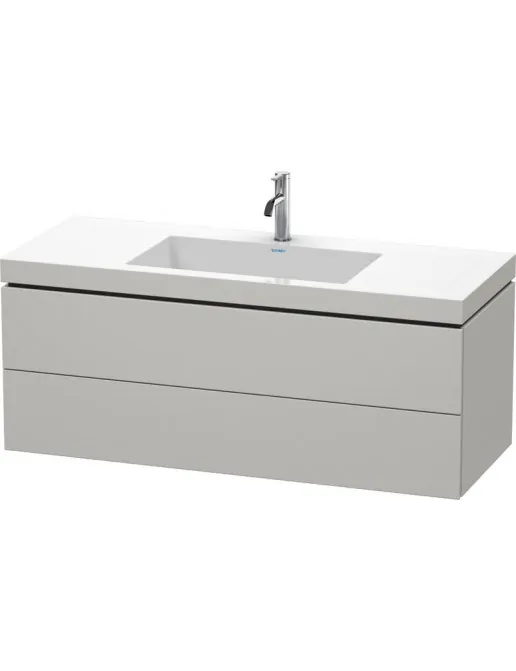 Duravit L-Cube Waschtischunterbau mit Vero Air Möbelwaschtisch, 2 Auszüge, B: 1200 mm, Betongrau