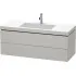 Duravit L-Cube Waschtischunterbau mit Vero Air Möbelwaschtisch, 2 Auszüge, B: 1200 mm, Betongrau