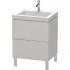 Duravit L-Cube Waschtischunterbau mit Vero Air Möbelwaschtisch stehend, 2 Auszüge, B: 600 mm, Betongrau