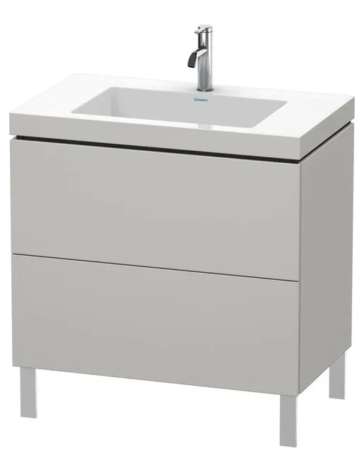 Duravit L-Cube Waschtischunterbau mit Vero Air Möbelwaschtisch stehend, 2 Auszüge, B: 800 mm, Betongrau