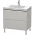 Duravit L-Cube Waschtischunterbau mit Vero Air Möbelwaschtisch stehend, 2 Auszüge, B: 800 mm, Betongrau