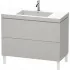 Duravit L-Cube Waschtischunterbau mit Vero Air Möbelwaschtisch stehend, 2 Auszüge, B: 1000 mm, Betongrau