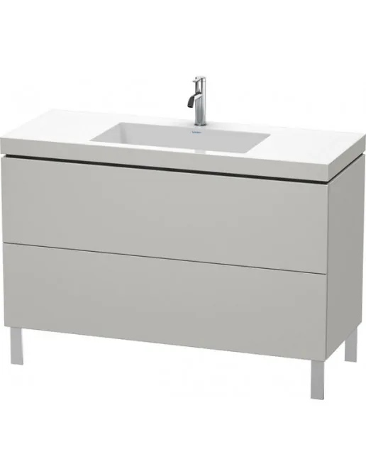 Duravit L-Cube Waschtischunterbau mit Vero Air Möbelwaschtisch stehend, 2 Auszüge, B: 1200 mm, Betongrau