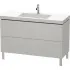 Duravit L-Cube Waschtischunterbau mit Vero Air Möbelwaschtisch stehend, 2 Auszüge, B: 1200 mm, Betongrau