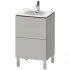 Duravit L-Cube Waschtischunterbau bodenstehend, 2 Auszüge, B: 520 mm, Betongrau