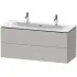 Duravit L-Cube Waschtischunterbau, 2 Auszüge, B: 1220 mm, Betongrau