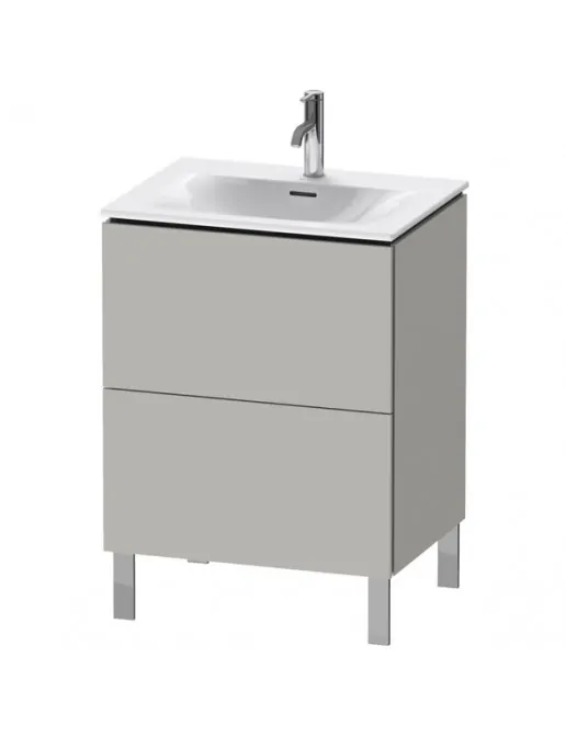 Duravit L-Cube Waschtischunterbau bodenstehend, 2 Auszüge, B: 620 mm, Betongrau