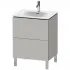 Duravit L-Cube Waschtischunterbau bodenstehend, 2 Auszüge, B: 620 mm, Betongrau