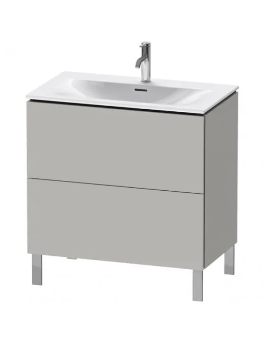 Duravit L-Cube Waschtischunterbau bodenstehend, 2 Auszüge, B: 820 mm, Betongrau matt