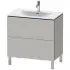 Duravit L-Cube Waschtischunterbau bodenstehend, 2 Auszüge, B: 820 mm, Betongrau matt